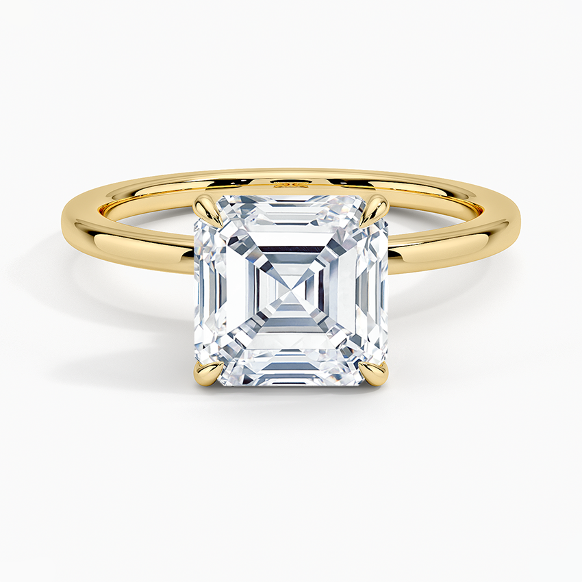 Asscher-Cut Solitaire with Diamond-Accented Basket