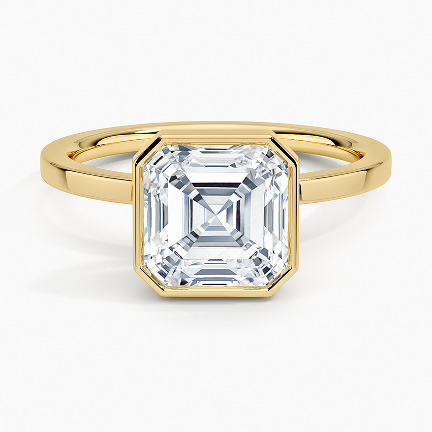 Asscher-Cut Solitaire Bezel-Set Engagement Ring