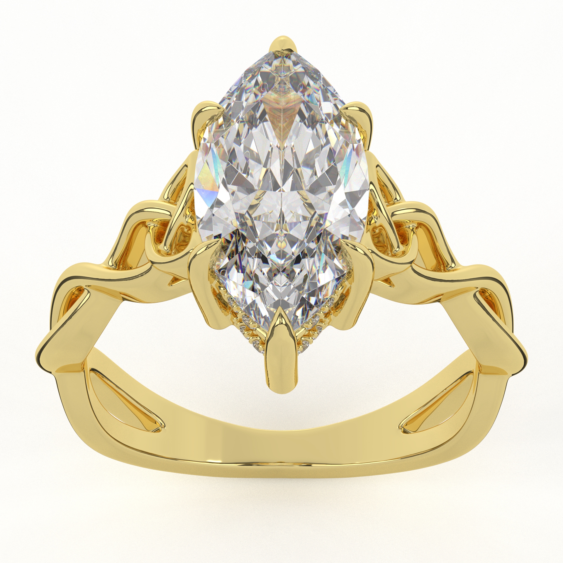 Woven Band Marquise Solitaire