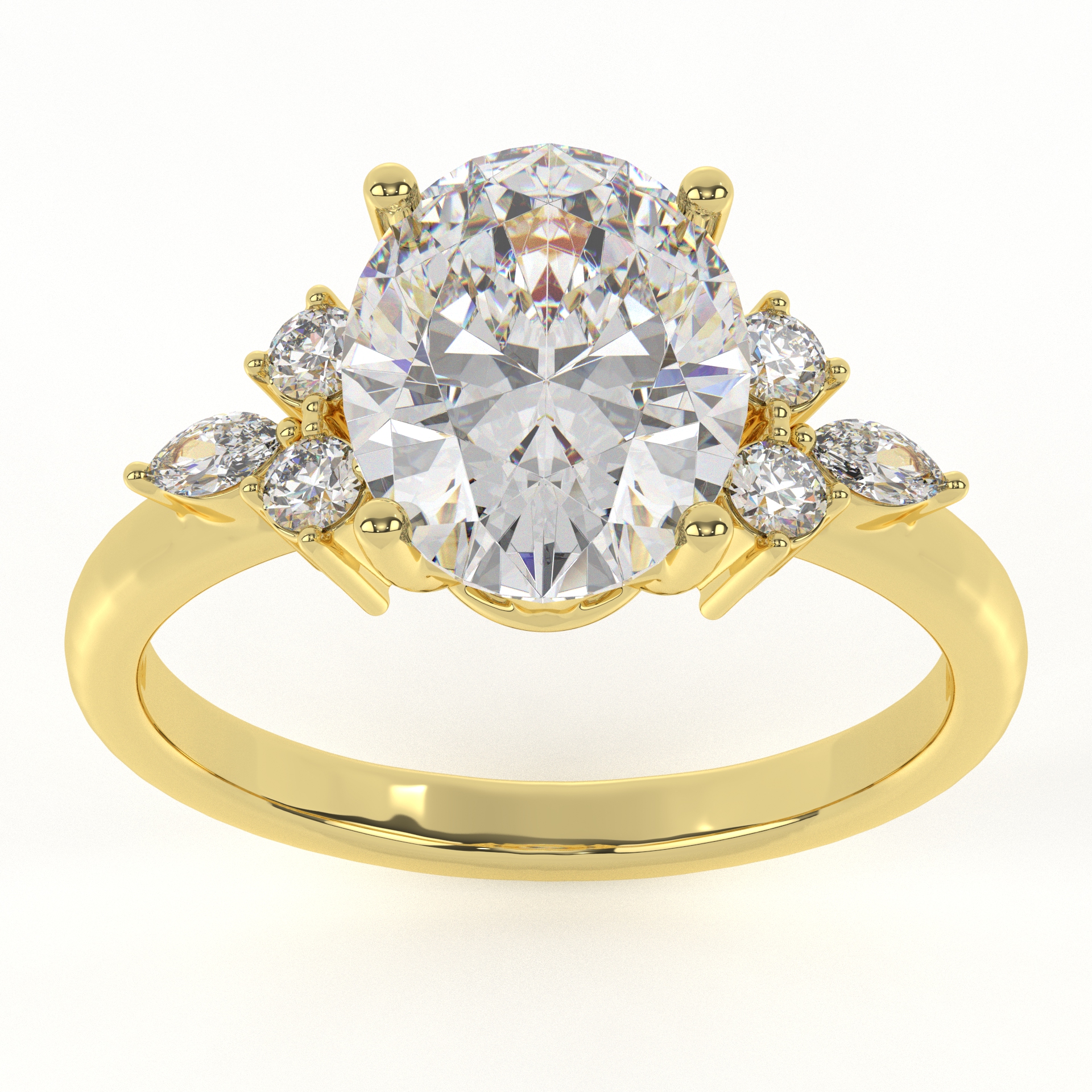 Authentic Moissanite Oval Cut Prong Setting Solitaire Diamond  wedding Ring For Women