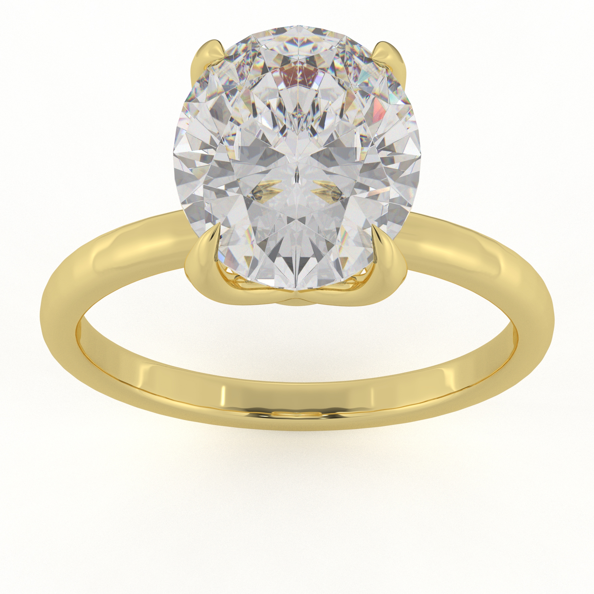 Authentic Moissanite Oval Cut Solitaire Diamond Proposal Ring For Women