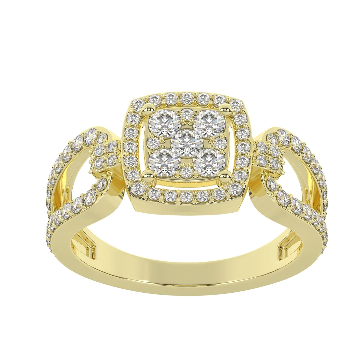 Split Shank Cushion-Cut Diamond Engagement Ring