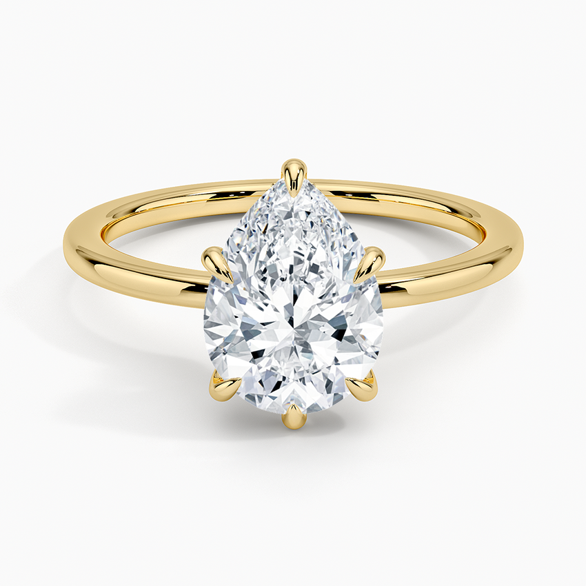Stylish Pear Diamond With Pave Style Engagement Ring For Women