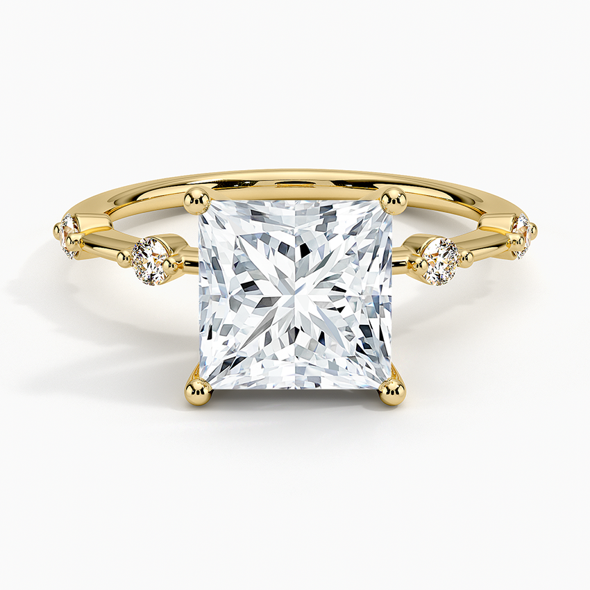 Beautiful Style Moissanite Princess Cut With Prong Setting Diamond Proposal Ring For Women