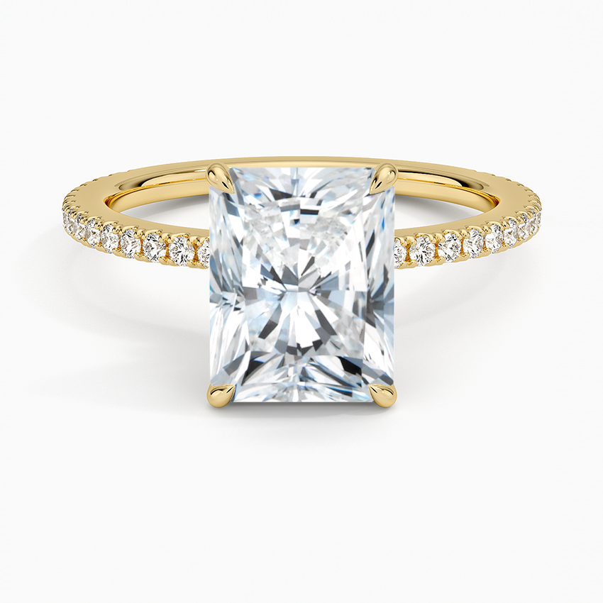 Eternity Moissanite Radiant Diamond With Prong Setting Wedding Ring For Women