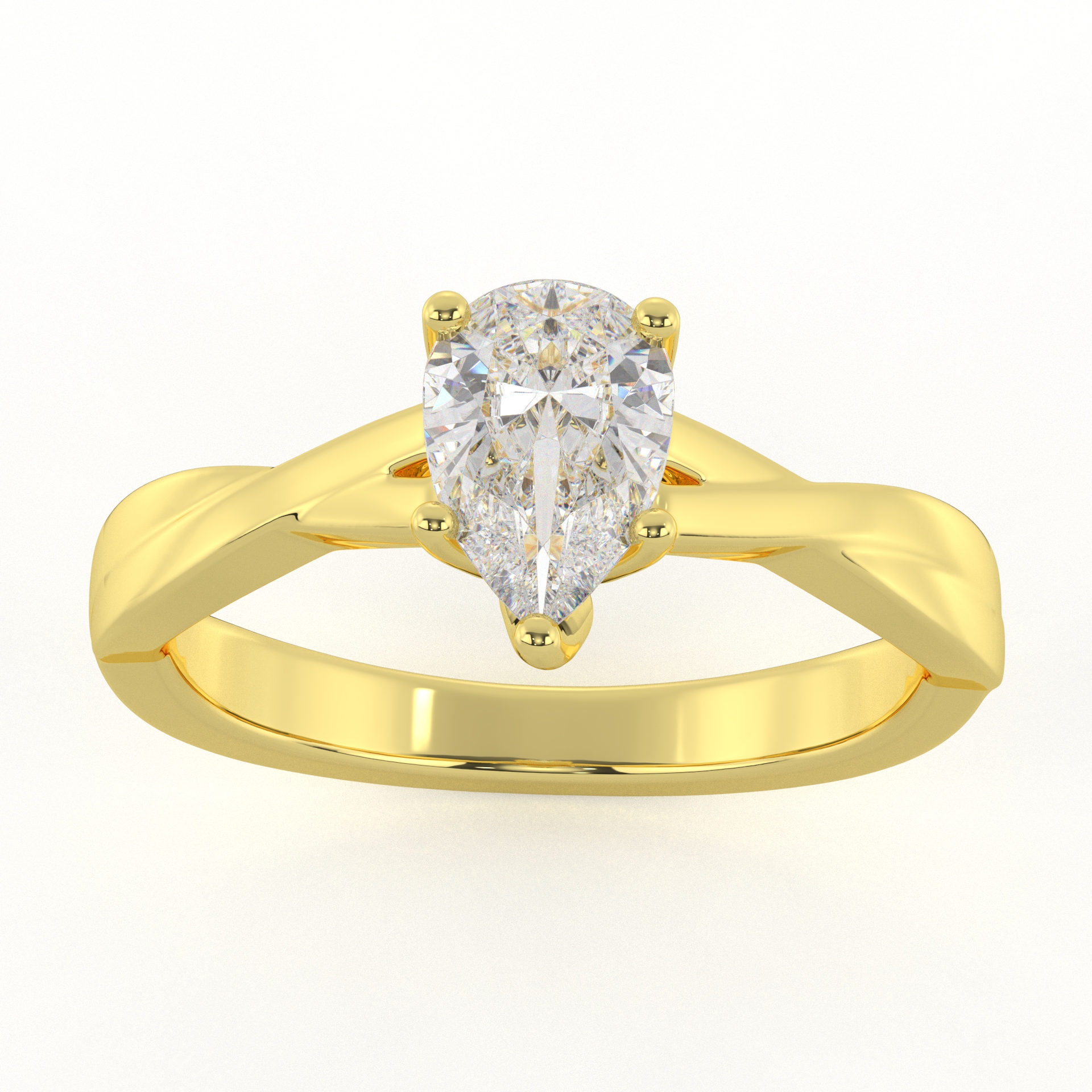 Pear Diamond Solitaire Engagement Ring