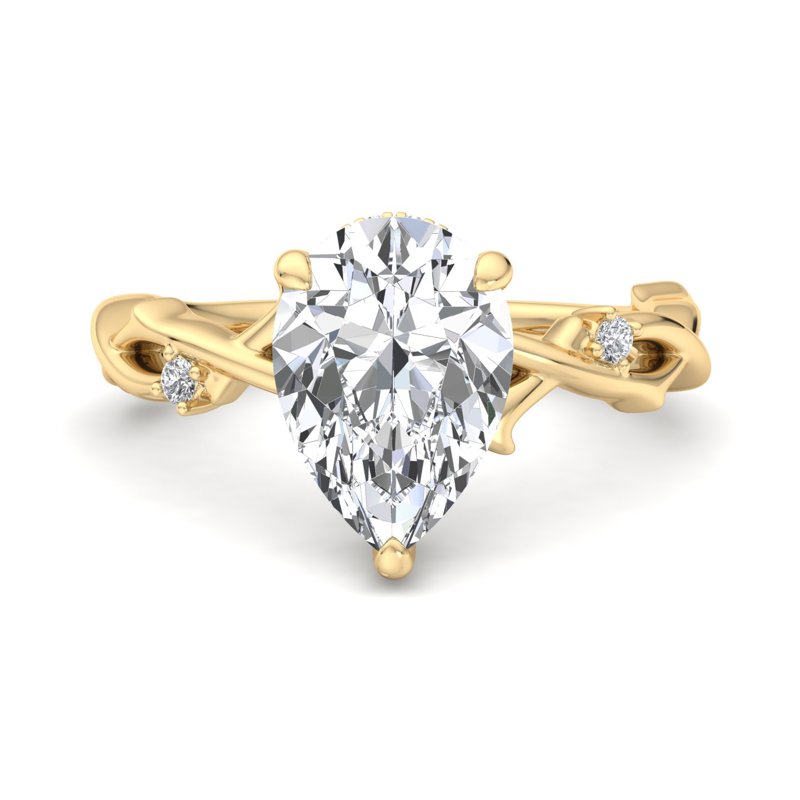 The Entwined Pear Solitaire Ring