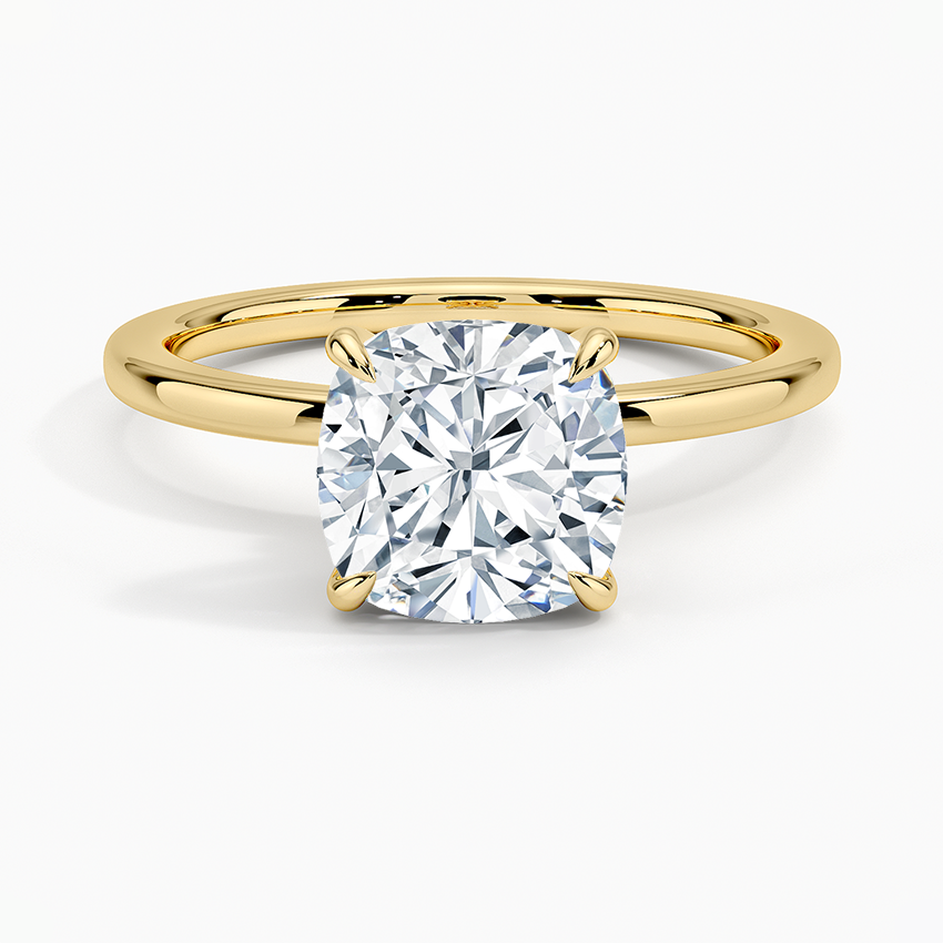 Classic Cushion Solitaire with Hidden Halo