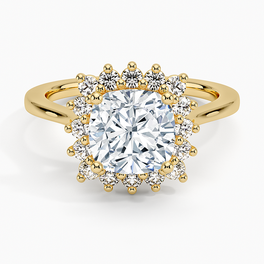The Floral Cluster Cushion Ring