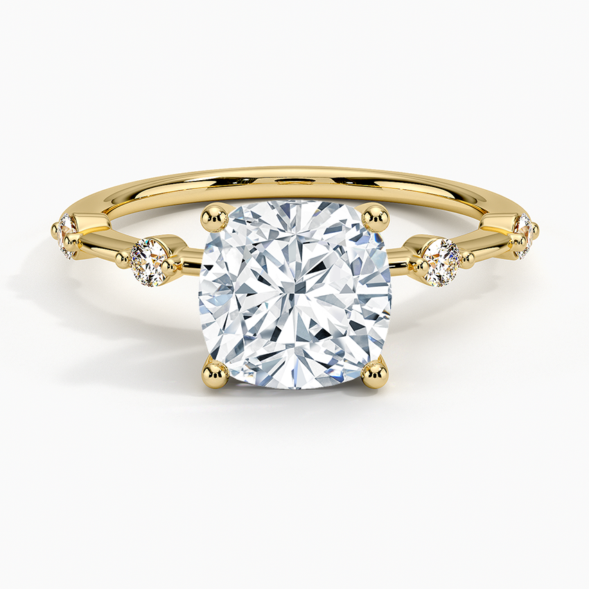 Cushion with Stations Diamond Ring