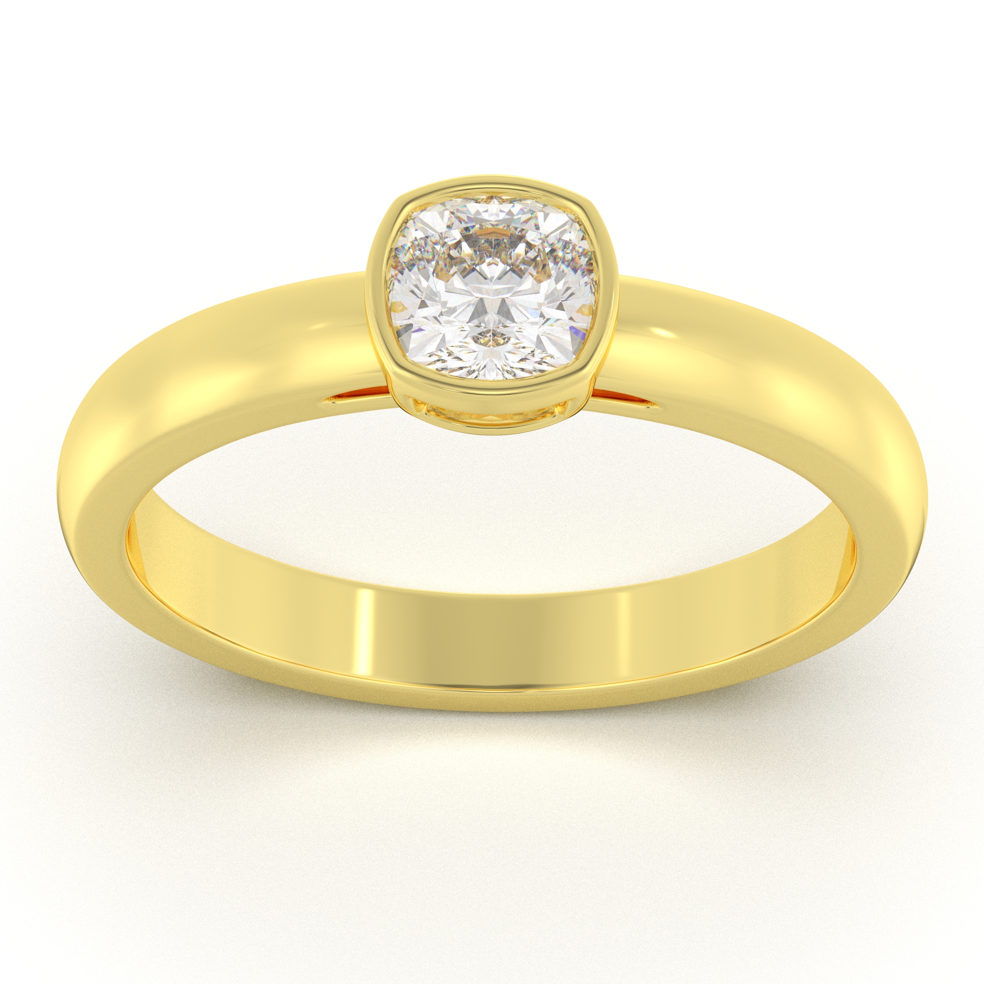 Modern Flush-Set Cushion Ring