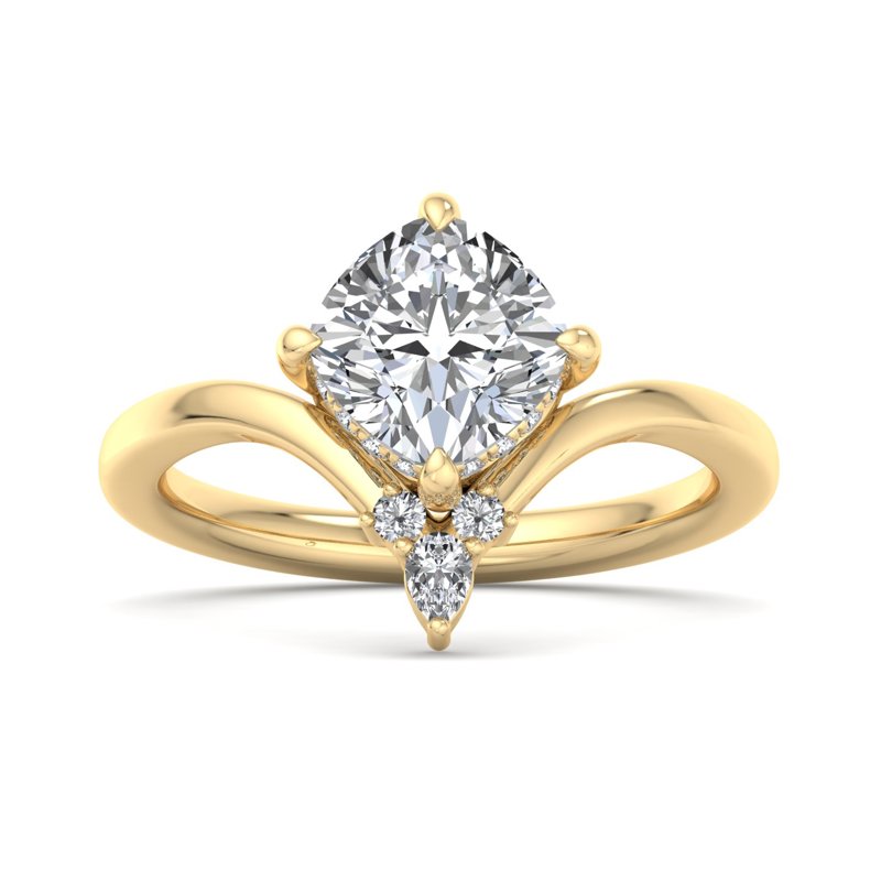 Chevron Diamond Cluster Ring