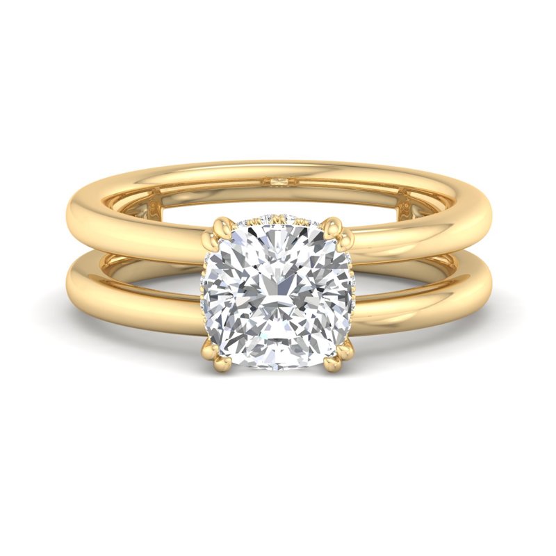 Modern Double Band Cushion Ring