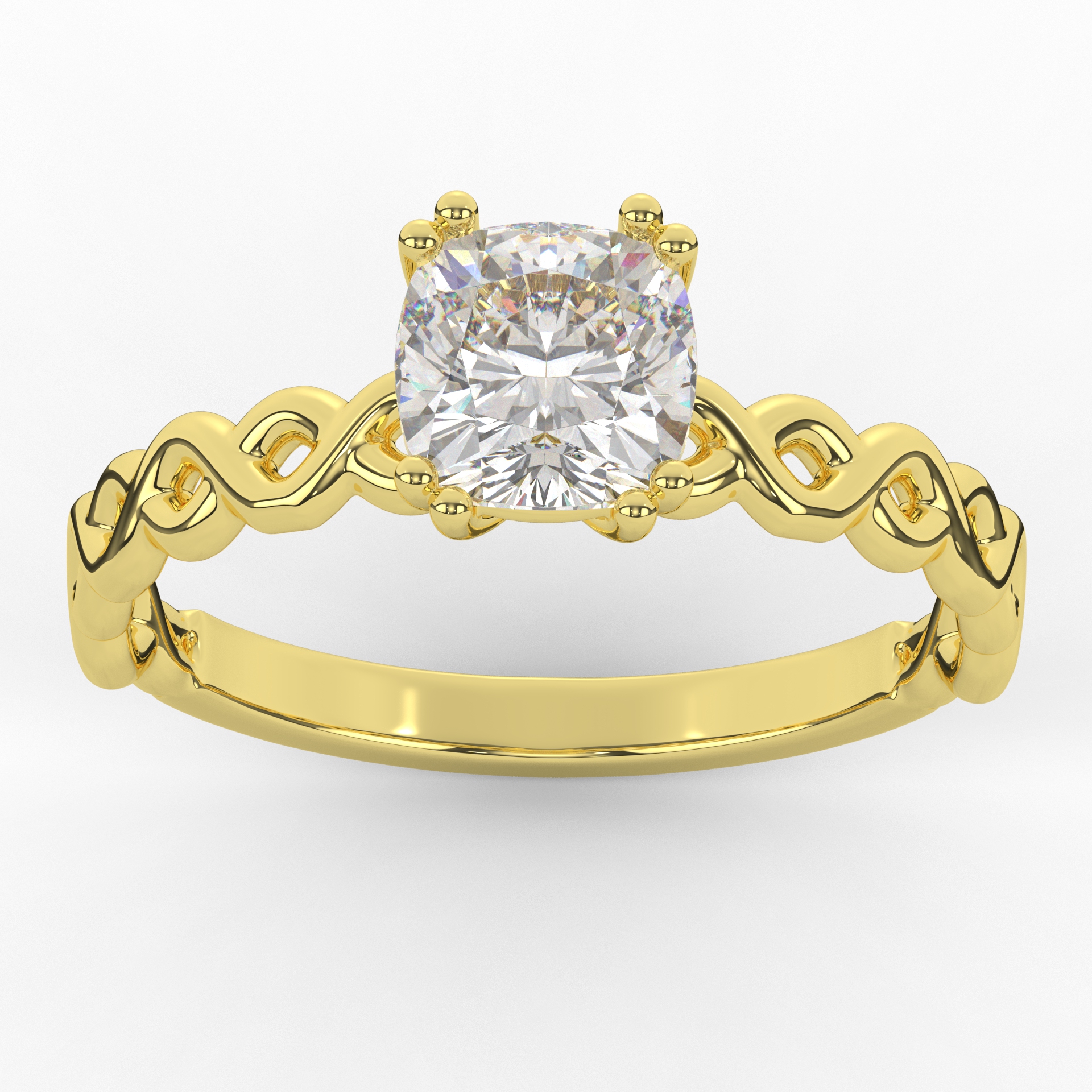 Infinity Braid Cushion Solitaire