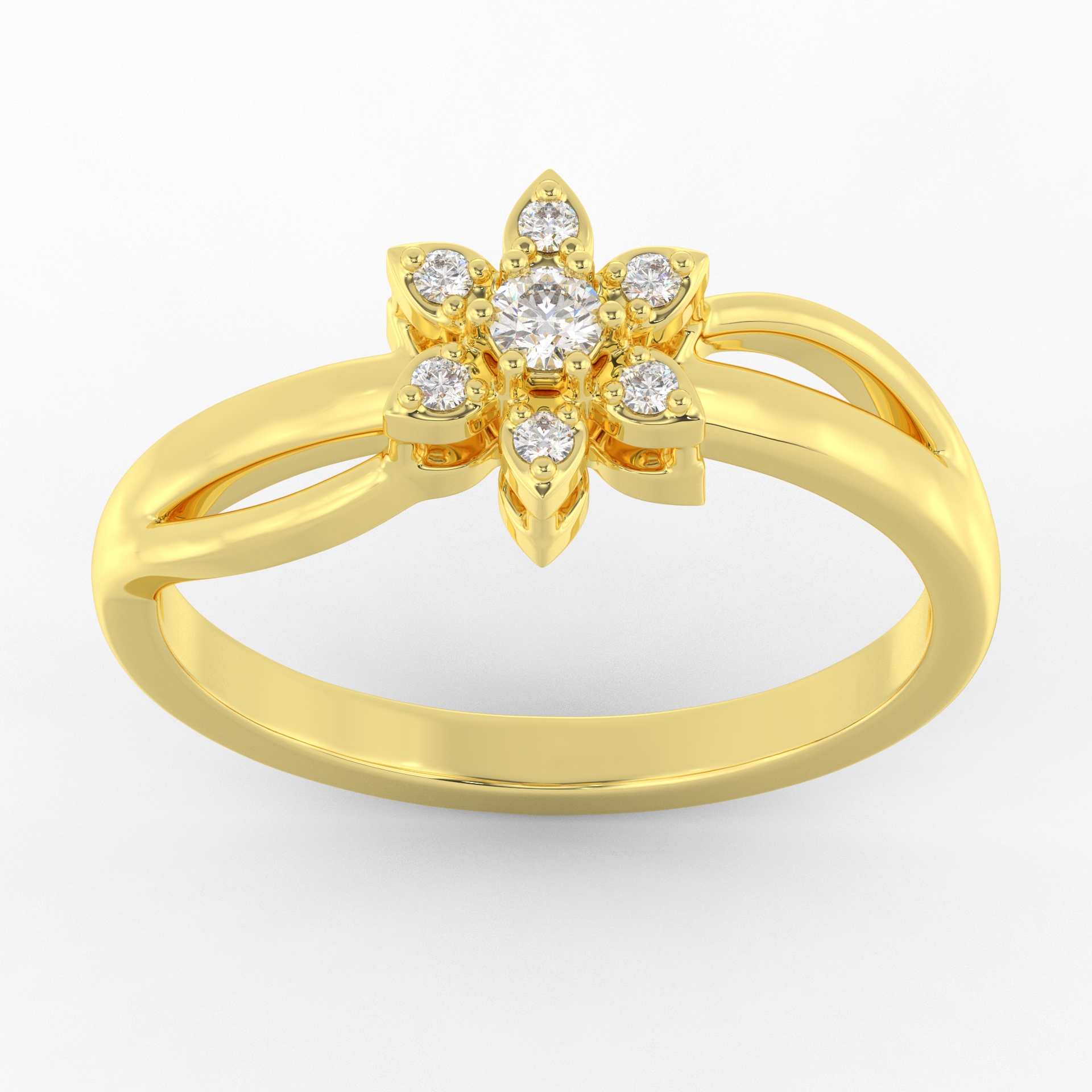 The Serene Split-Shank Flower Ring