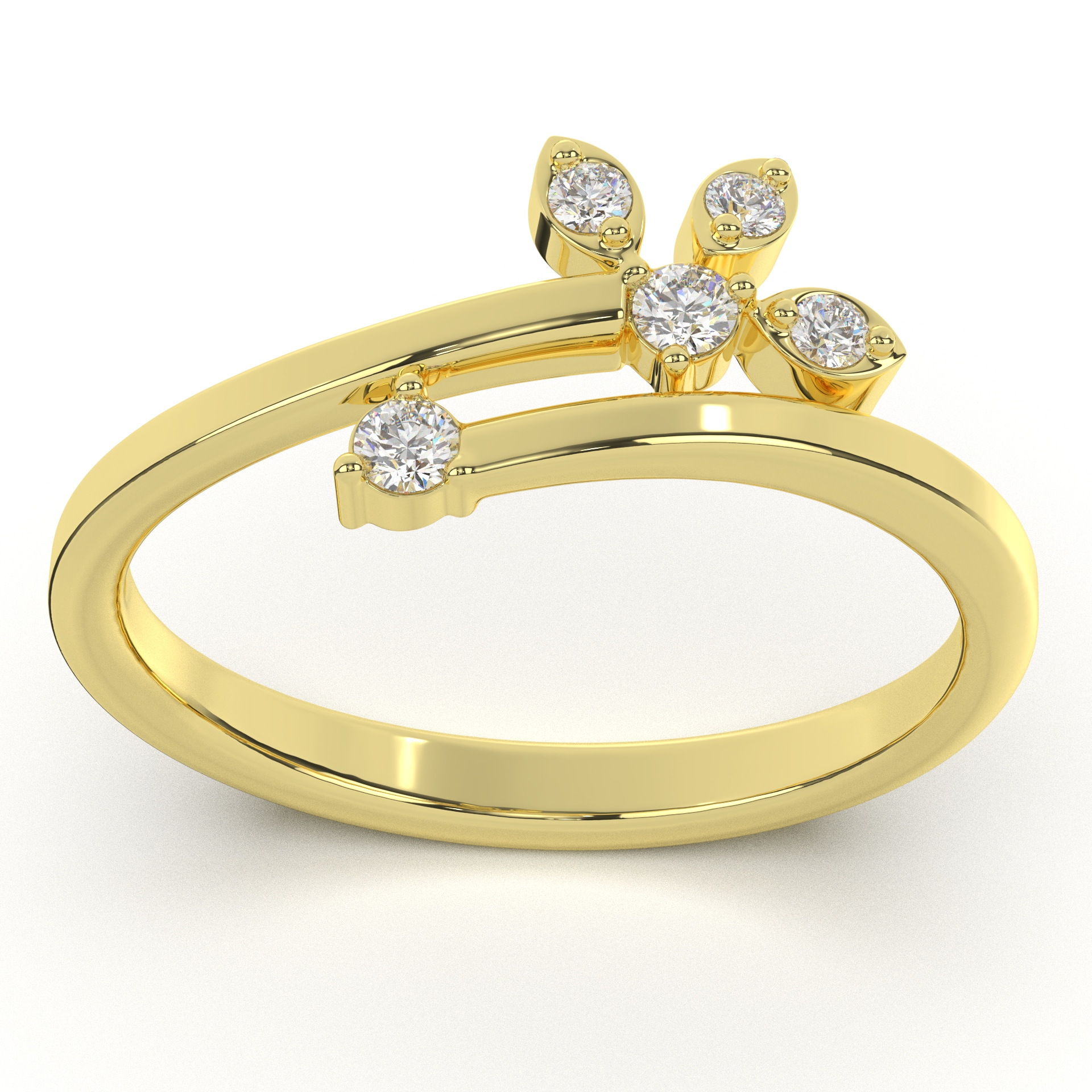 Delicate Floral Vine Diamond Ring