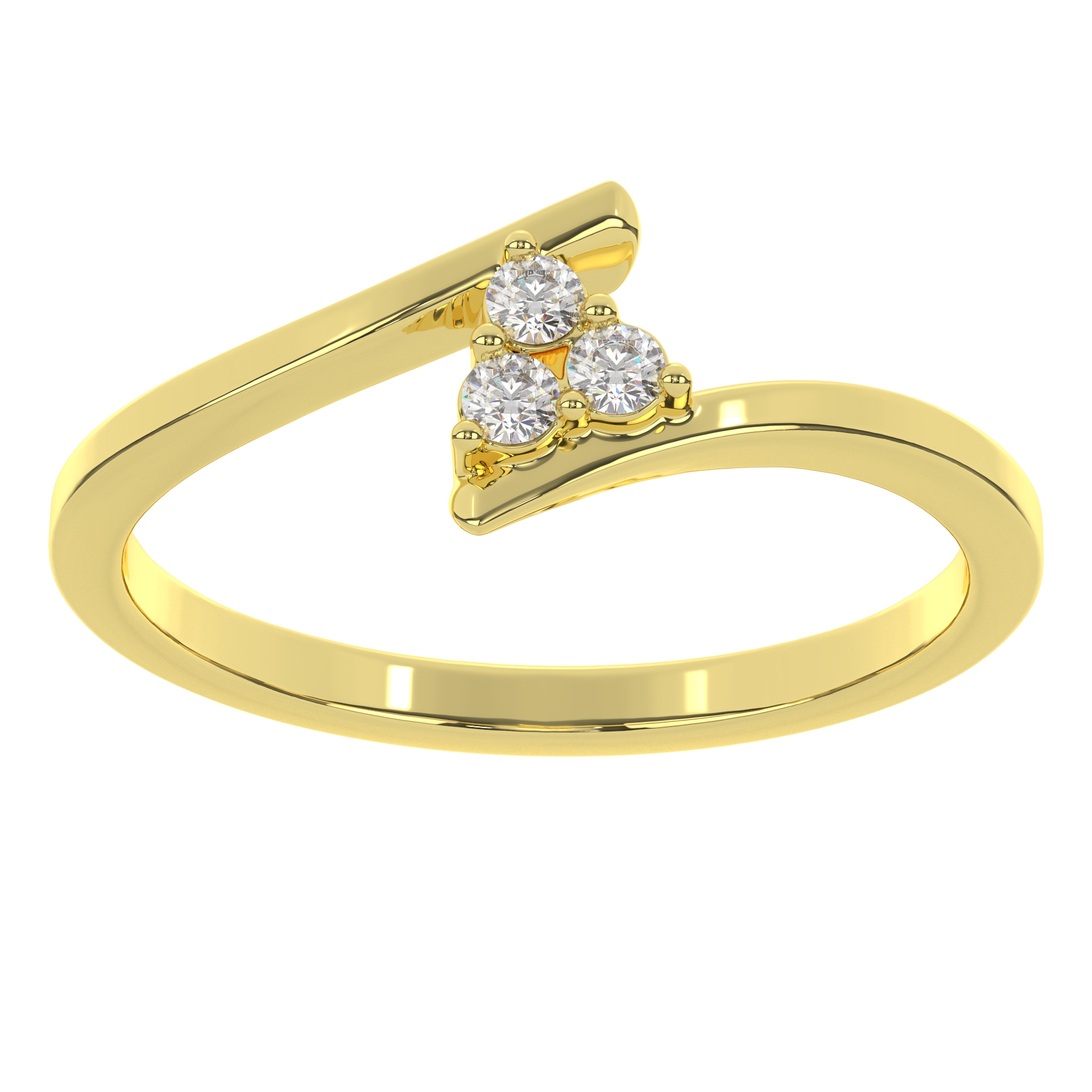 Contemporary Split-Shank Diamond Ring