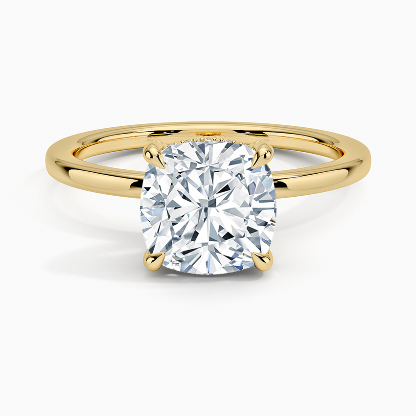 Classic Cushion Solitaire with Gallery Pave Diamonds