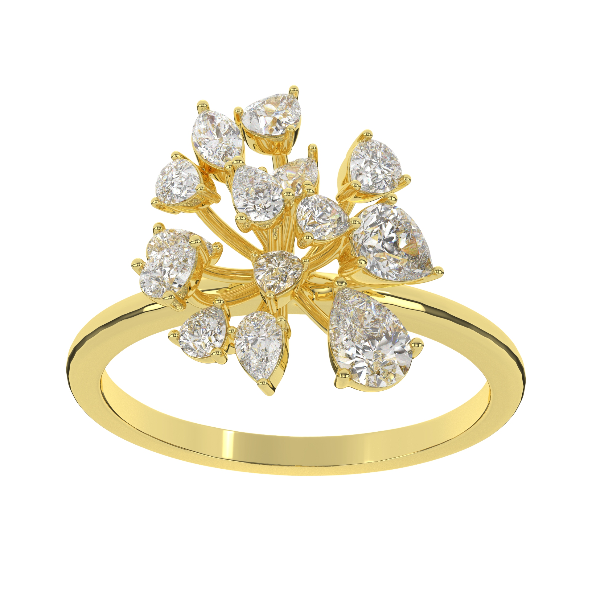 Intricate Blue Sapphire and Diamond Cocktail Ring