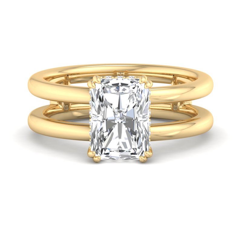 Radiant Cut Solitaire with Modern Split Shank