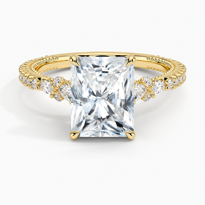 Radiant Cut Pave Diamond Engagement Ring.