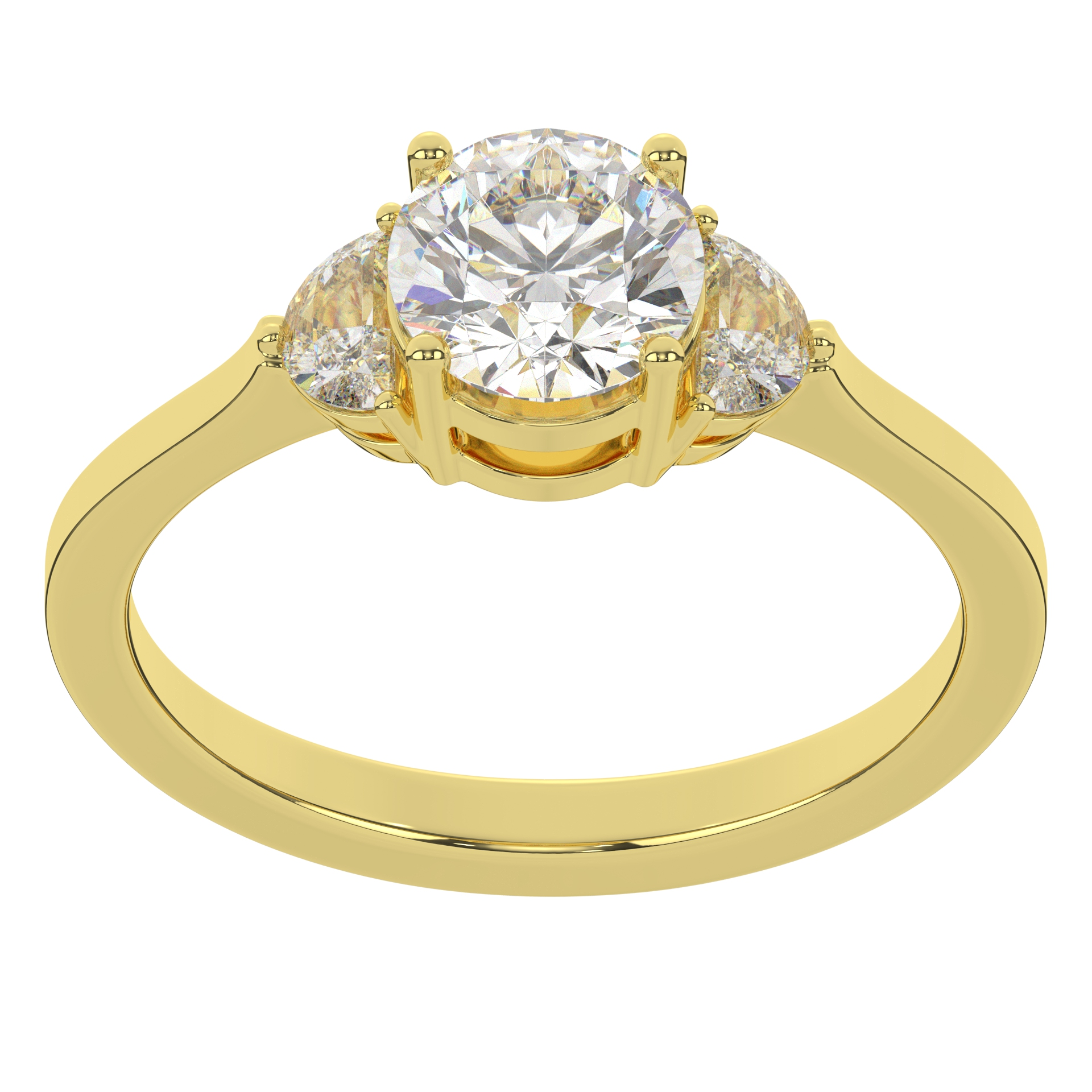 Moissanite Round Brilliant Cut Pave Style Solitaire Diamond Engagement Ring For Women