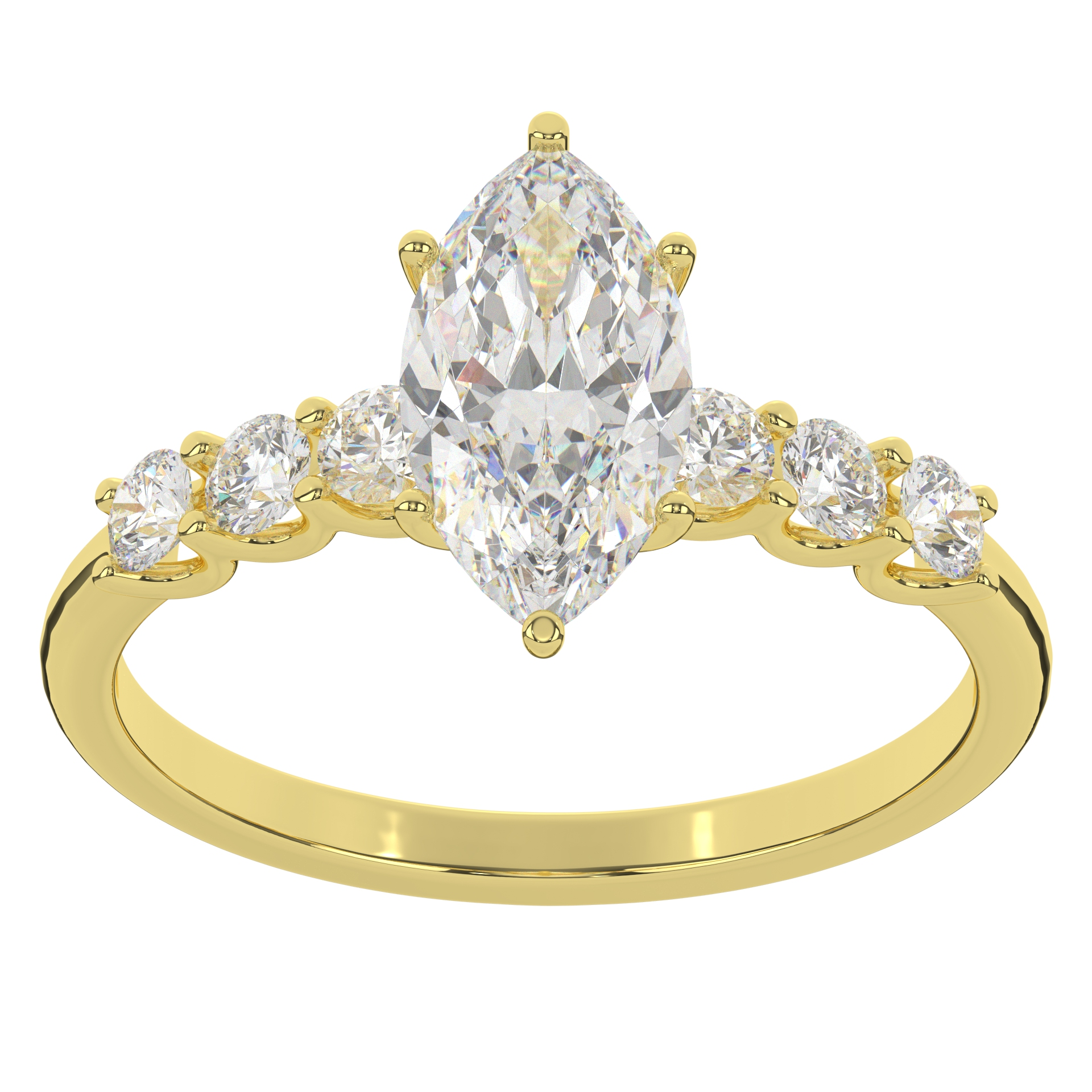 Unique Moissanite Marquise Cut Prong Setting Diamond Wedding Ring For Women