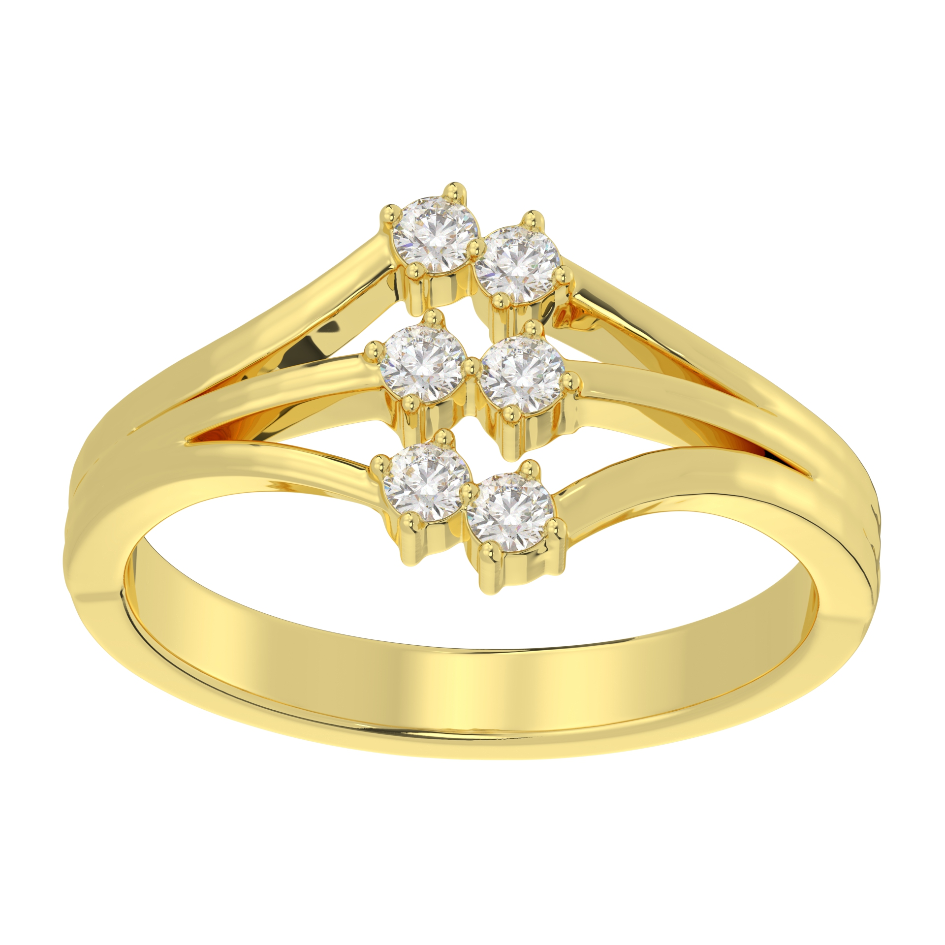 Unique Split Shank Style Moissanite Round Brilliant Cut Diamond Engagement Ring For Women