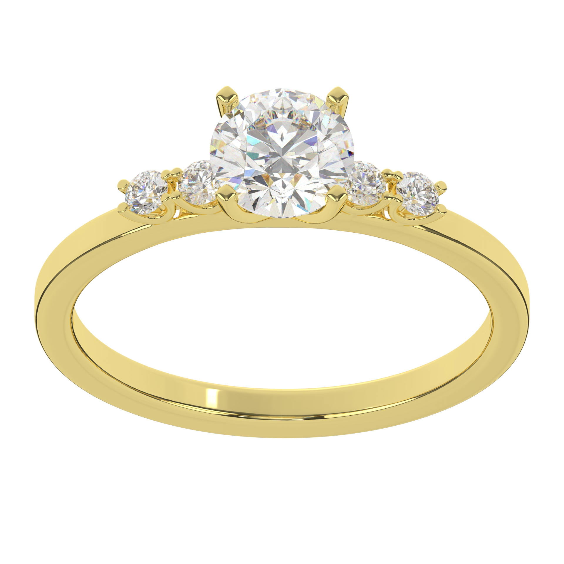 Fancy Moissanite Round Brilliant Cut Solitaire Diamond Anniversary Ring For Women