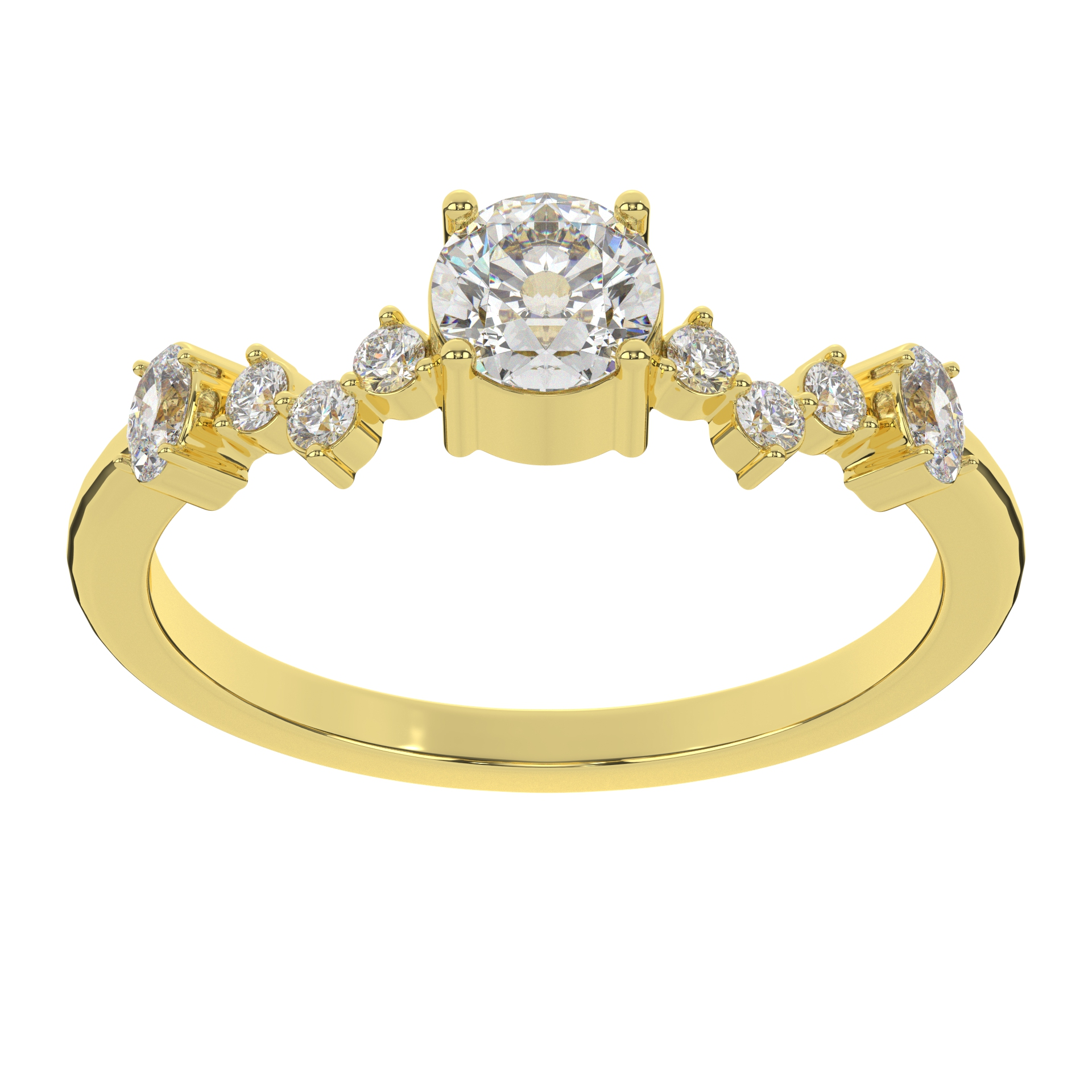 Authentic Moissanite Round Brilliant Cut Solitaire Diamond Engagement Ring For Women