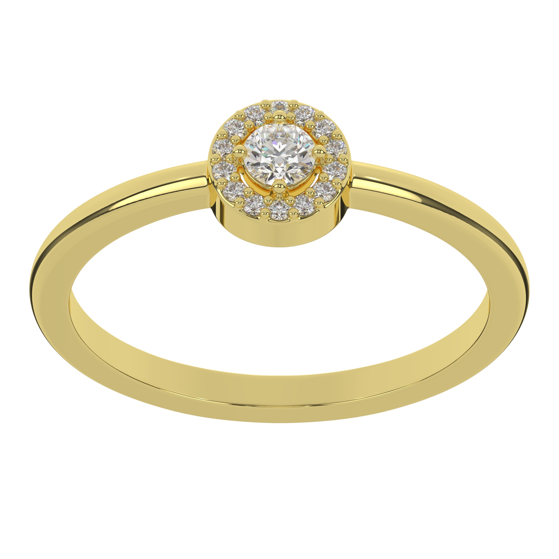 Fancy Moissanite Halo Round Brilliant Cut Solitaire Diamond Wedding Ring For Women