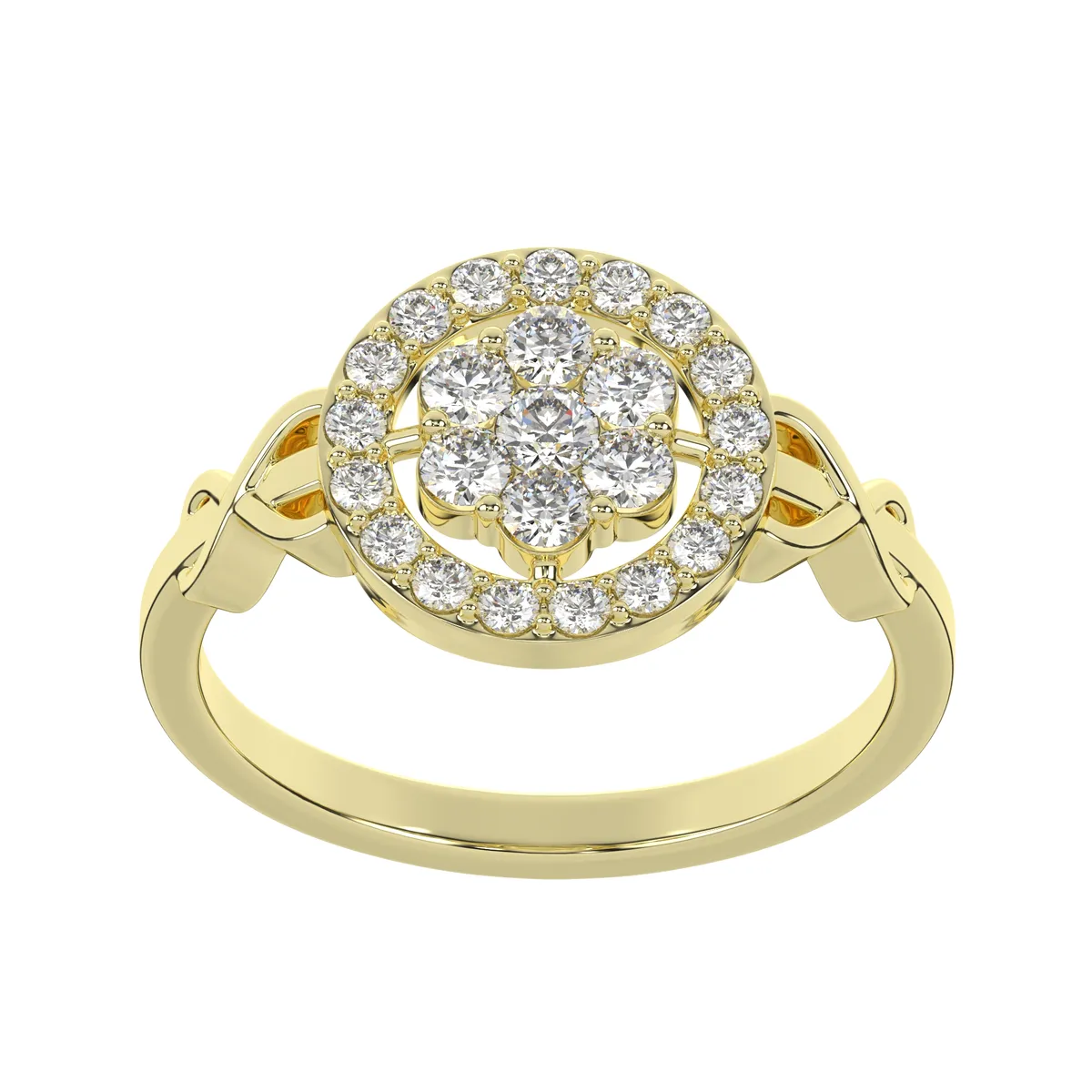 Engagement Ring with Split Shank Band