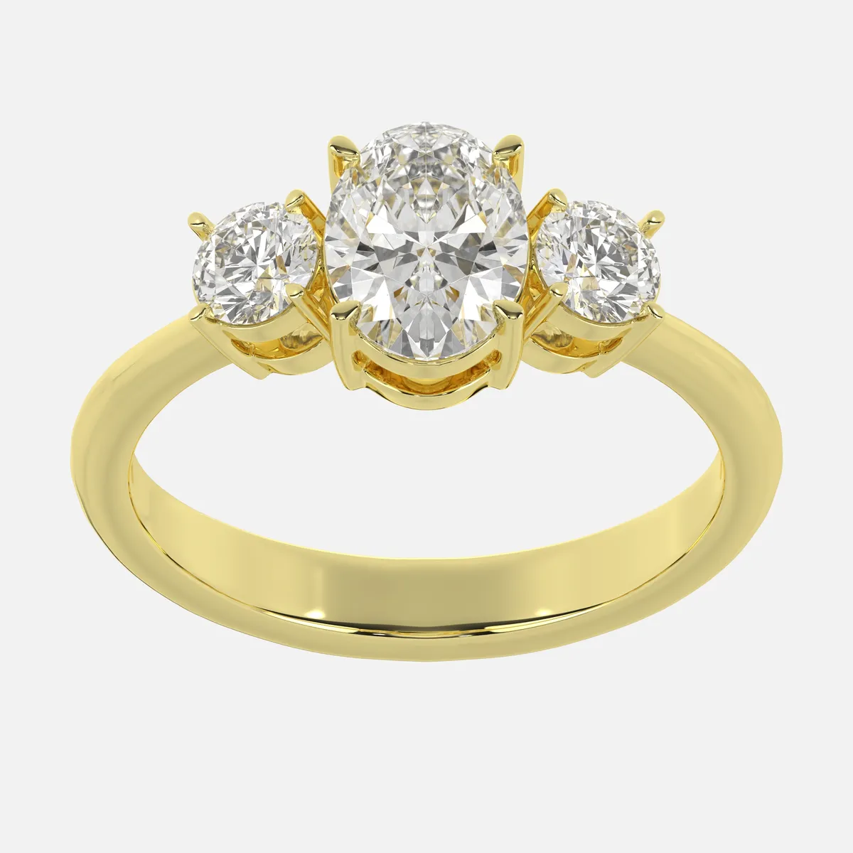 Moissanite Three Stone With Prong Setting Diamond Wedding Ring For Women 