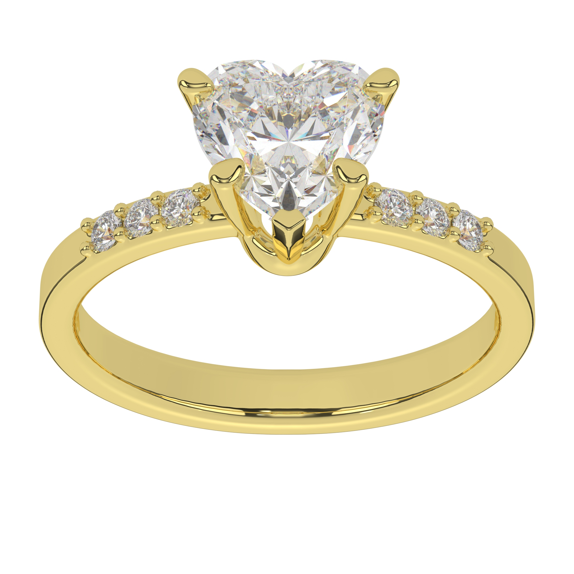 Moissanite Heart Cut With Prong Setting Solitaire Diamond Proposal Ring For Women