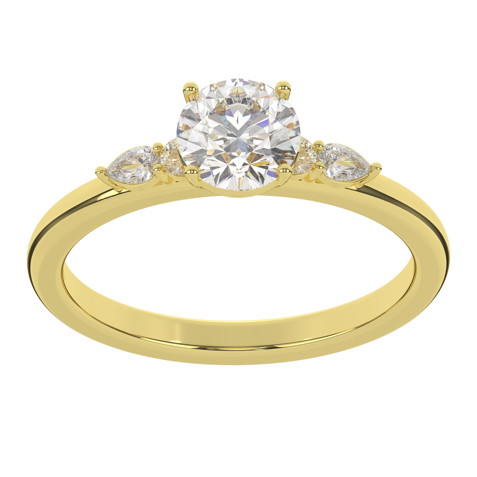 Moissanite Round Brilliant Cut Prong Setting Solitaire Diamond Wedding Ring For Women