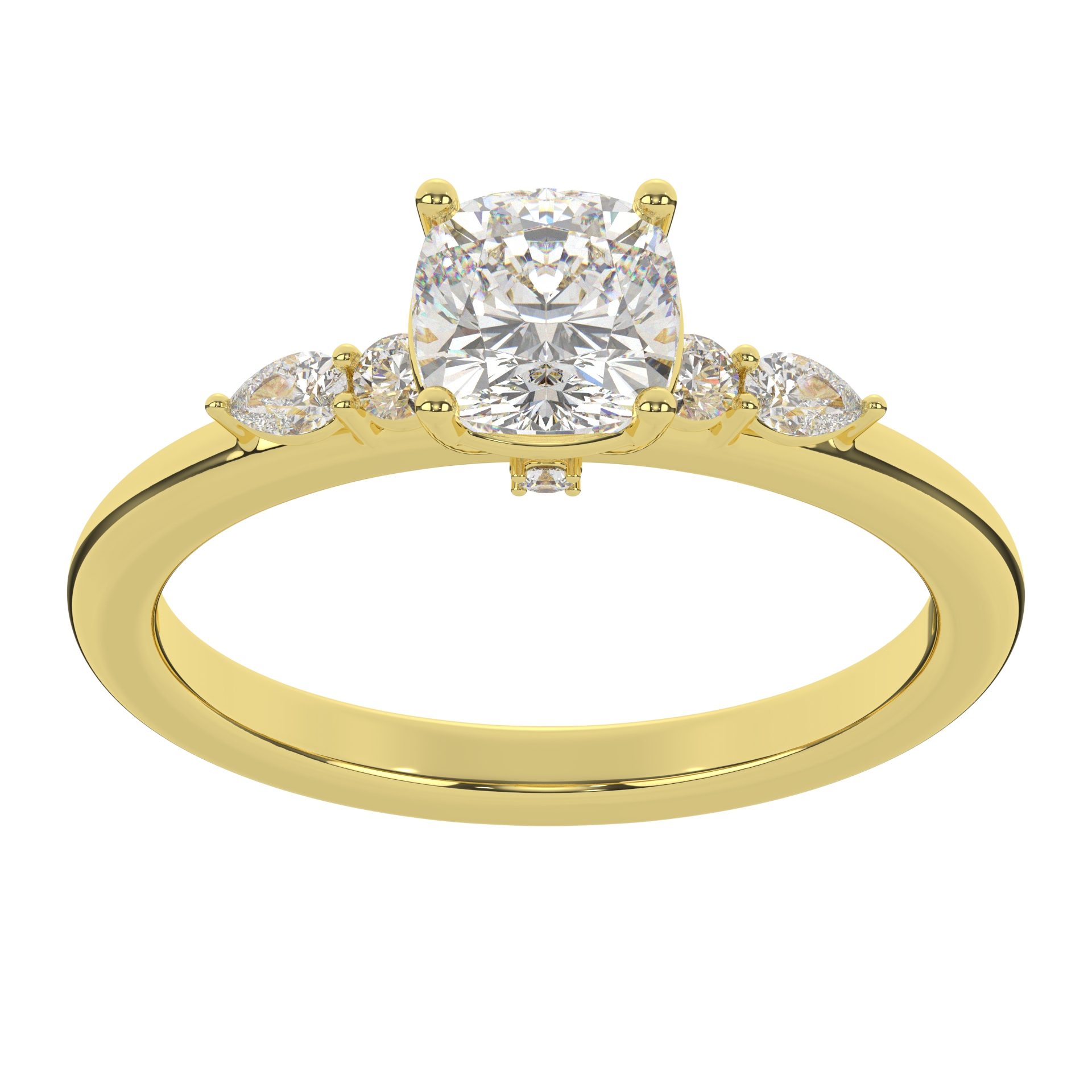 Moissanite Cushion Cut Prong Setting Solitaire Diamond Engagement Ring For Women