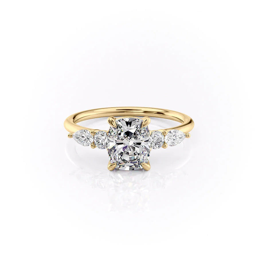 Moissanite Elongated Cushion Cut Solitaire Diamond Engagement Ring For Women