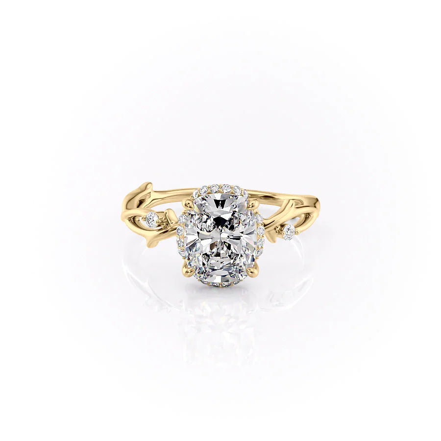 Moissanite Oval Cut Prong Setting Solitaire Diamond Wedding Ring For Women