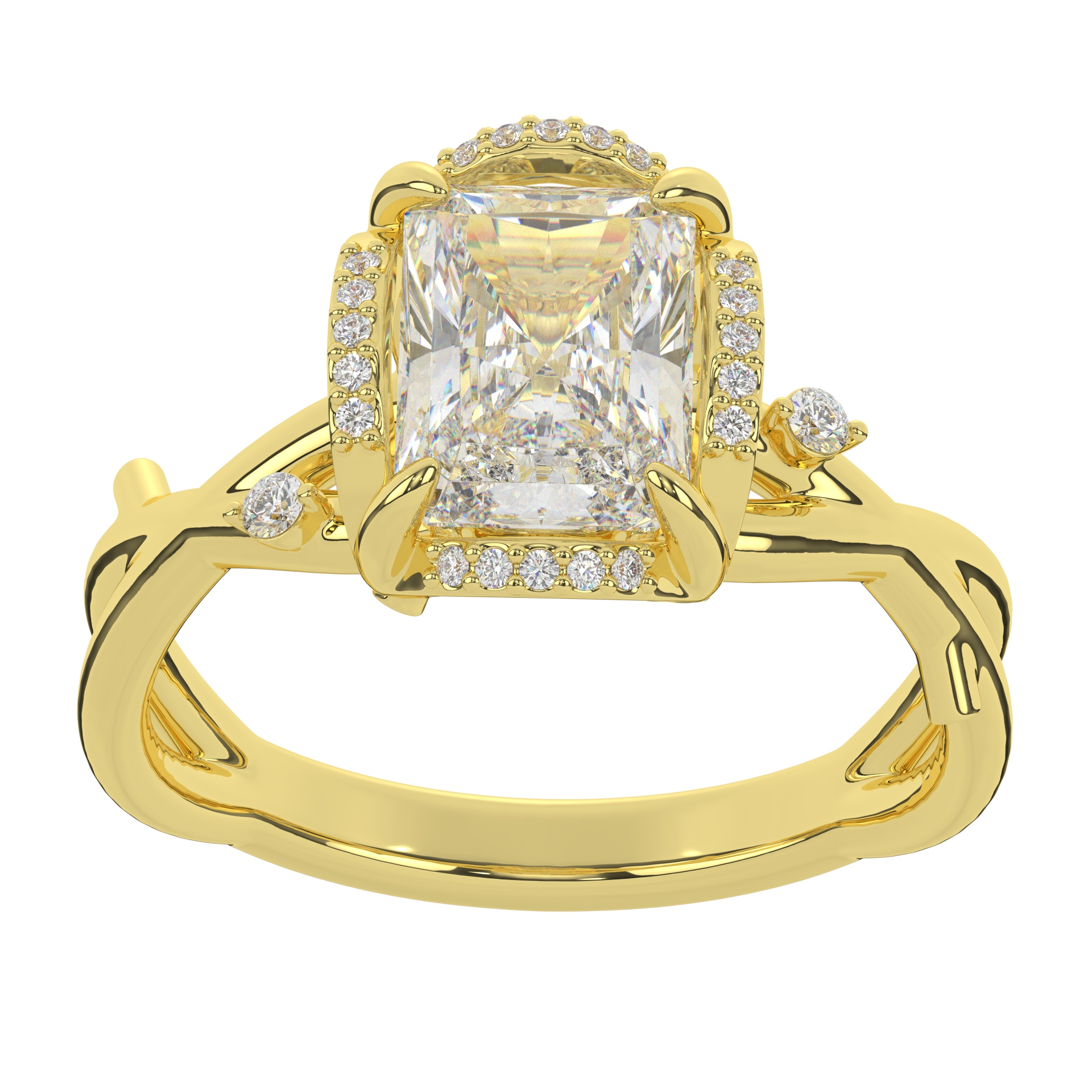 Moissanite Radiant Cut Solitaire Diamond Engagement Ring For Women 