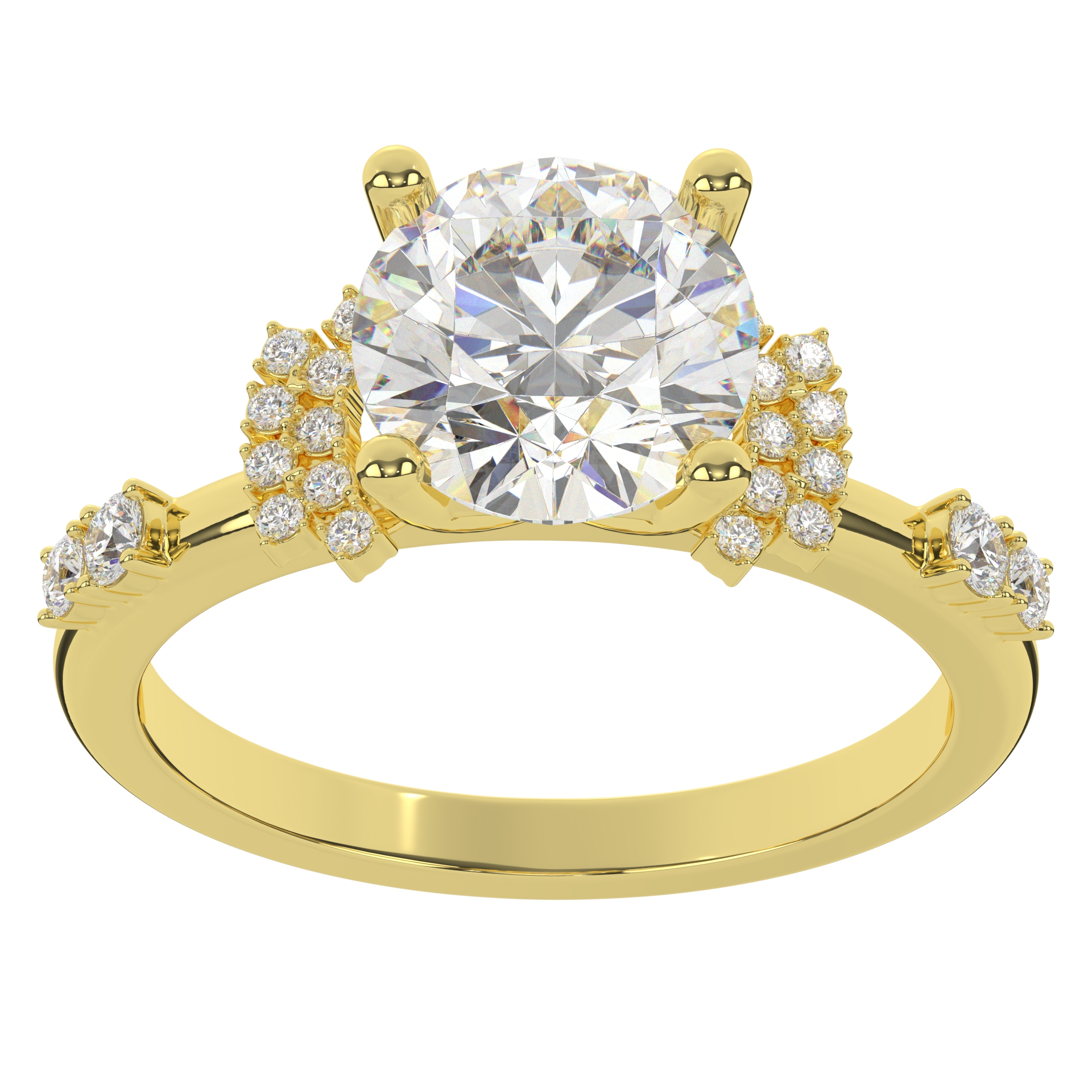 Moissanite Round Brilliant Cut Solitaire Diamond Engagement Ring For Women