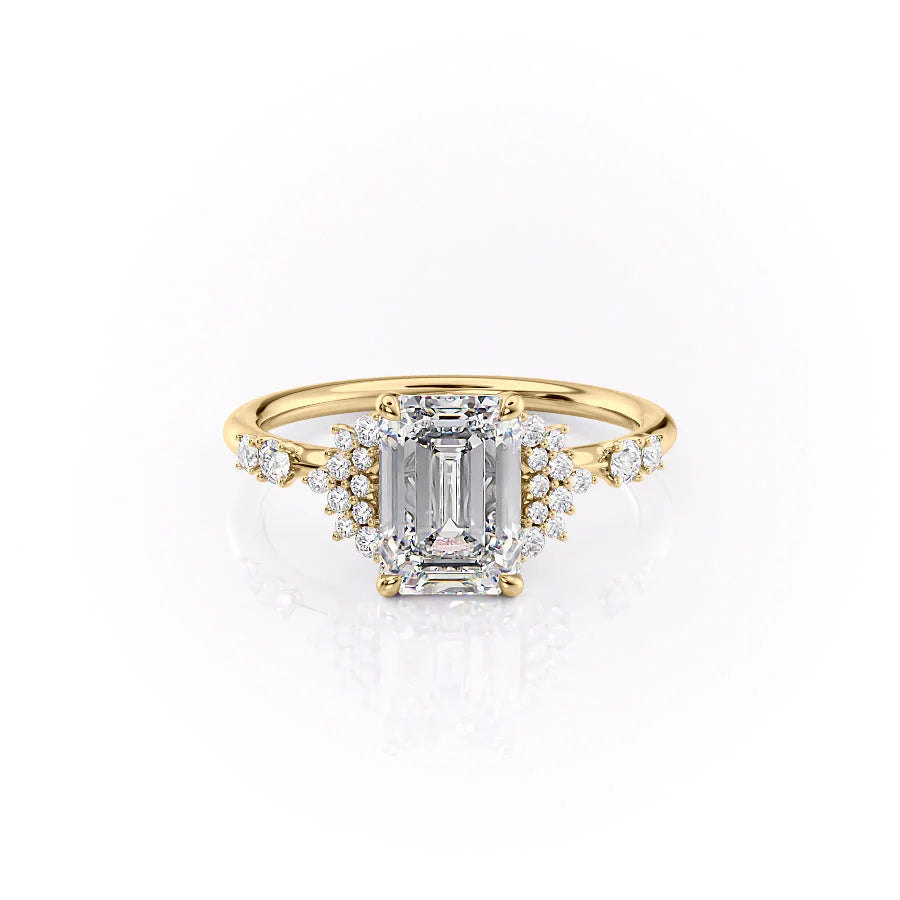 Moissanite Emerald Cut Solitaire Diamond Wedding Ring For Women